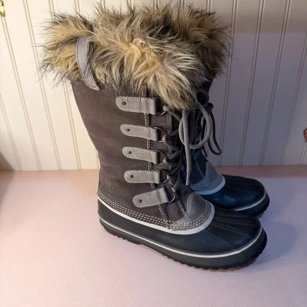 Sorel Womens Joan of Arctic Waterprooof Winter Snow Boots Size 10 Gray Fur - Picture 3 of 8